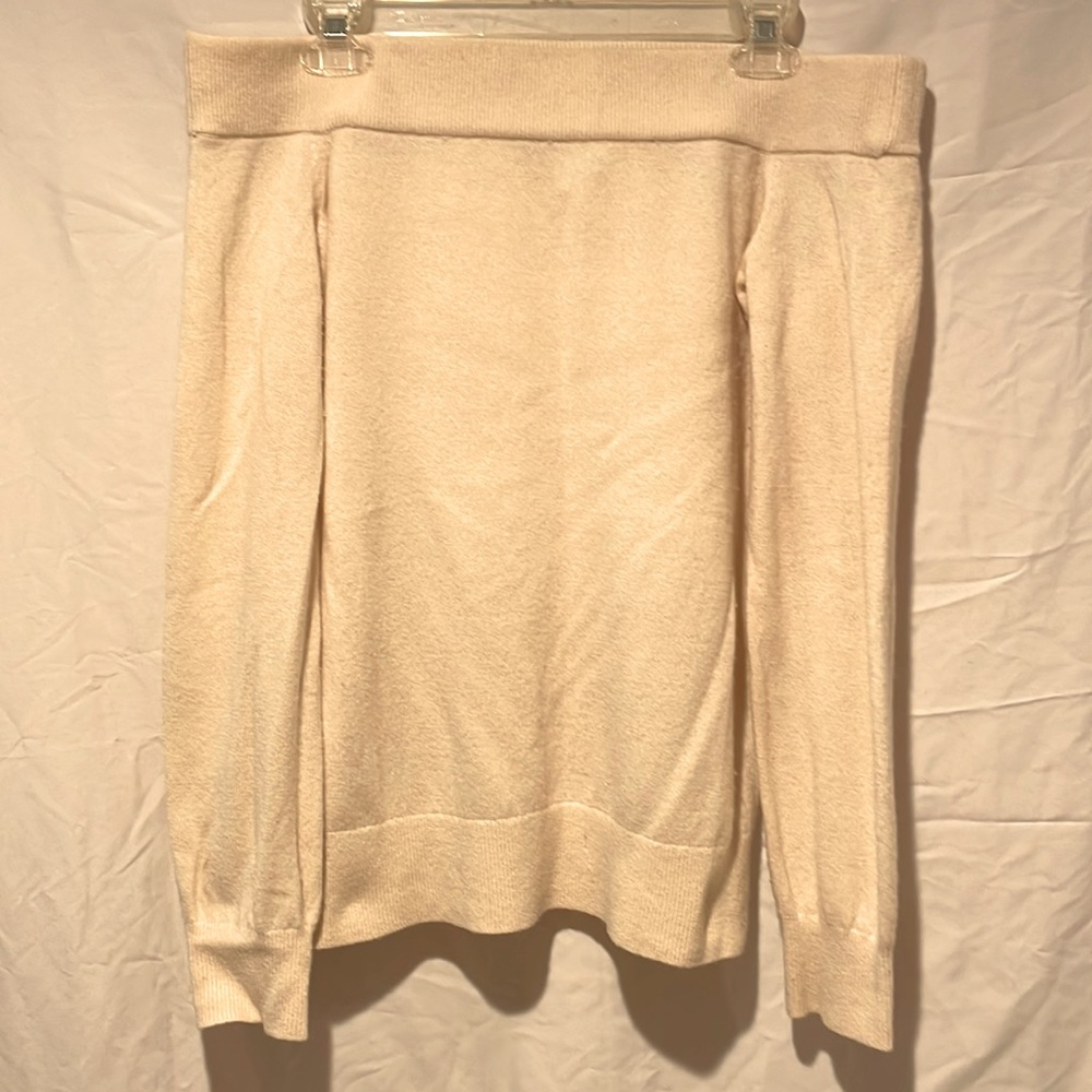 Club Monaco cream colored off shoulder sweater
